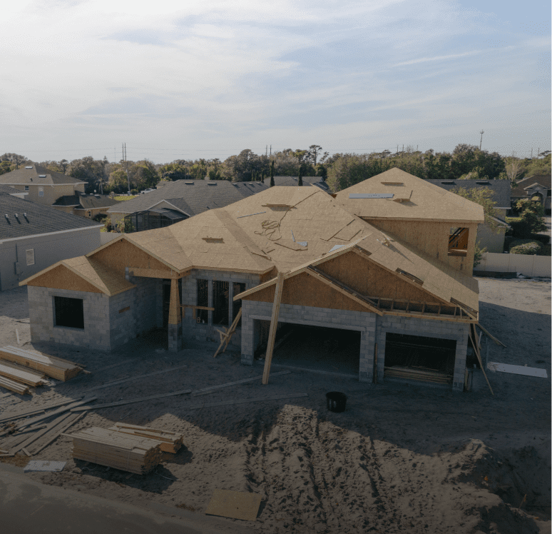 New home building site in progress