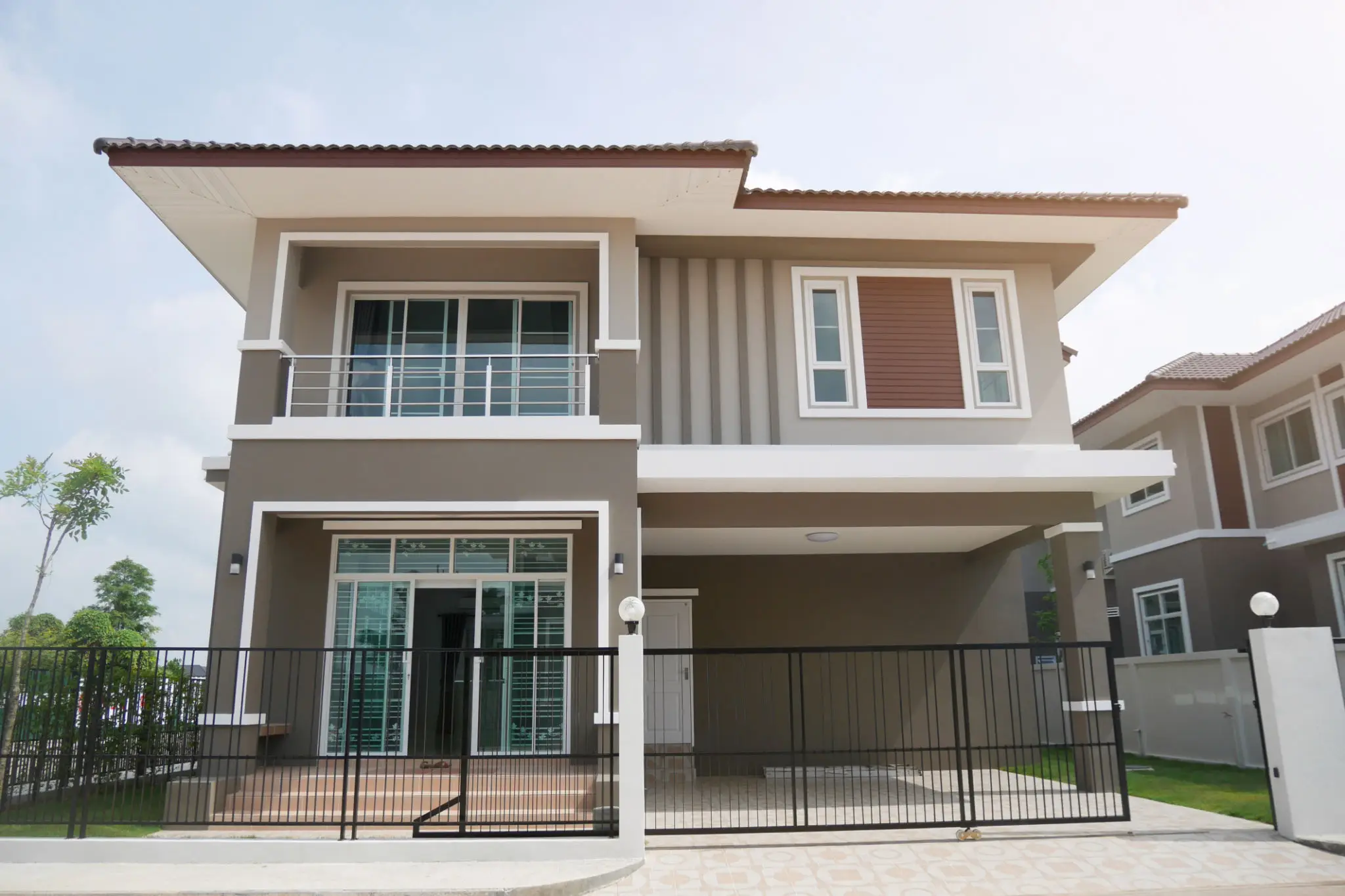 New suburban house with garage